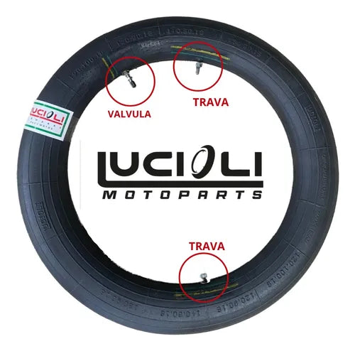 Câmaras Lucioli Reforçada 120/100-18, 7mm Com 2 Travas Fixas