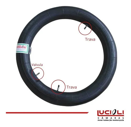 Câmaras Lucioli 120/100-18 7mm 2 Travas Fixas + Tampinha Bms